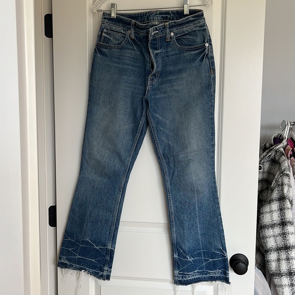 Helmut Lang Tacked Crop Flare Jeans - Picture 8 of 9